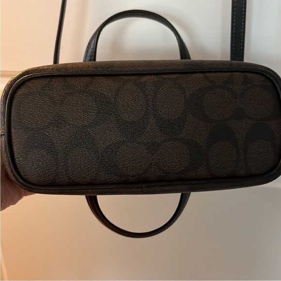 Coach Mini Gallery Crossbody In Signature Canvas Brown Black - Picture 6 of 7